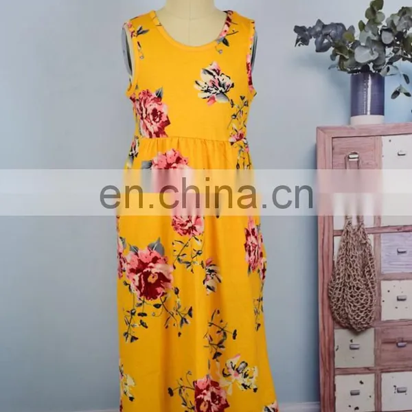 2019 Summer Mother and Child Dress The Parent-child Attire Floral Print Sleeveless Long Dress (this Link for WOMAN) photo-3