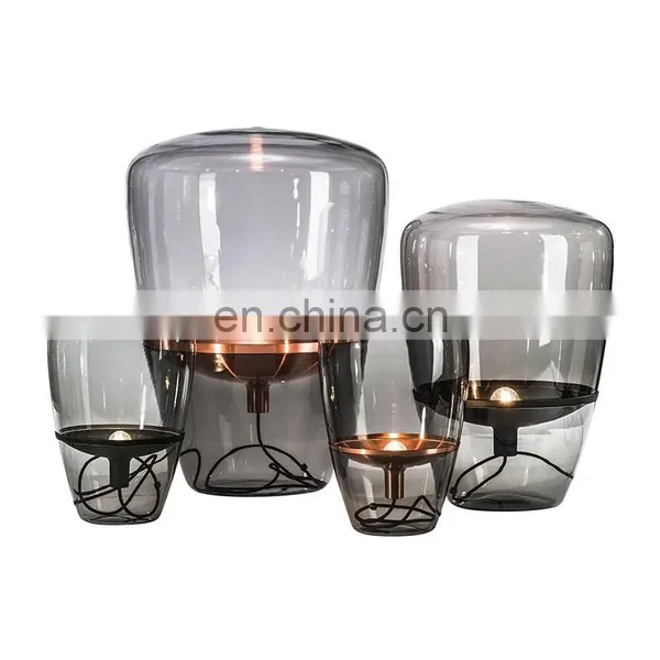 Modern Nordic Decoration Lighting Vintage Hotel Glass Bed Side LED Table Lamp photo-2