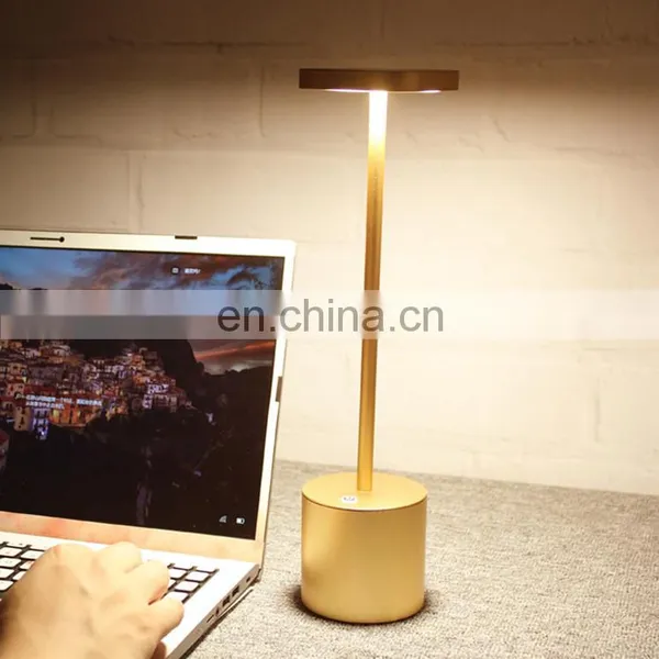Customed Wholesale Mental Indoor LED Table Bar Lamp Decorative Cordless Usb Rechargeable Restaurant Hotel Dinner Lamp photo-6