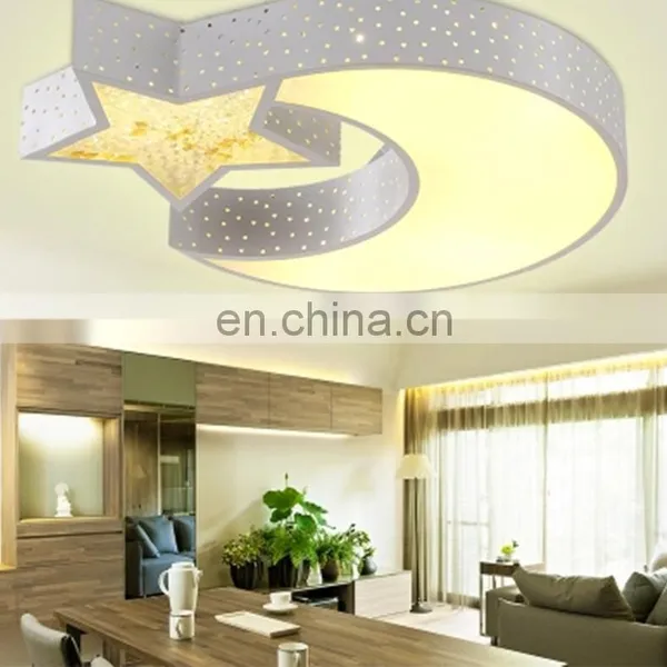 Creative Warm Room Living Room Bedroom Light Decorative Crystal Star Moon Led Ceiling Lamp for Children'S Room photo-5