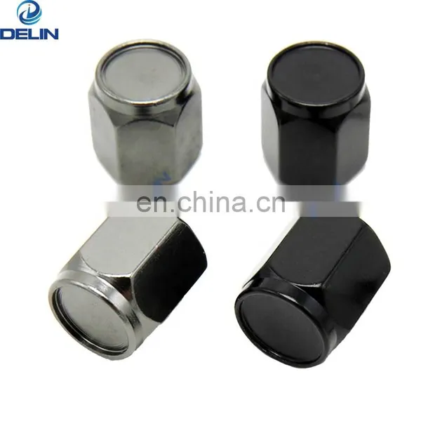 Wheel Valve Covers Alloy Custom Logo Tire Air Valve Stem Caps Black photo-3