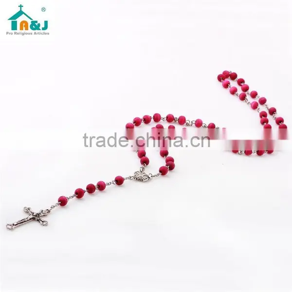 Trade Assurance Supplier Religious Wood Rosary Necklace Hot Sale Cheap photo-3