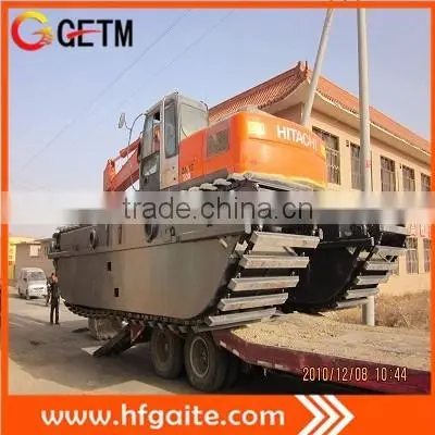 Amphibious Excavator Pontoon GET210P Equipped Doosan Motor Japan Hydraulic System Marsh Buggy