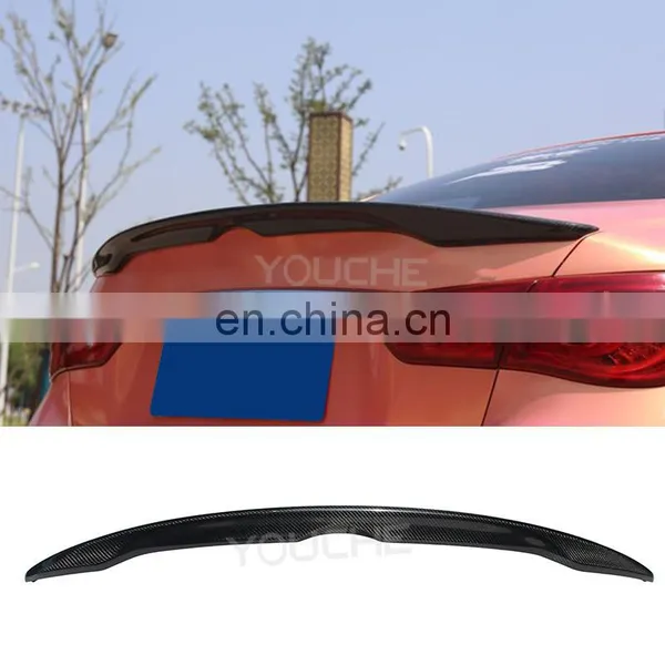 Real Carbon Fiber Car Rear Trunk Spoiler Wing Japanese Style for Infiniti Q50 Q50S 2014-2018