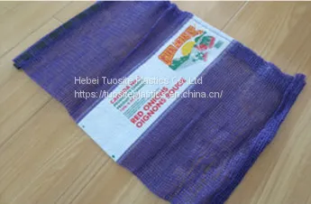 Customized Laminited Label PP Drawstring Vegetable Leno Woven Mesh bag 25kg 50kg Onions Potatoes Packing Sack photo-2
