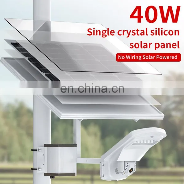 Floodlight 5MP HD Security IP Camera 3G 4G SIM Card Outdoor PTZ CCTV Surveillance Cam 40W 20A Battery Solar Panel CamHi photo-4