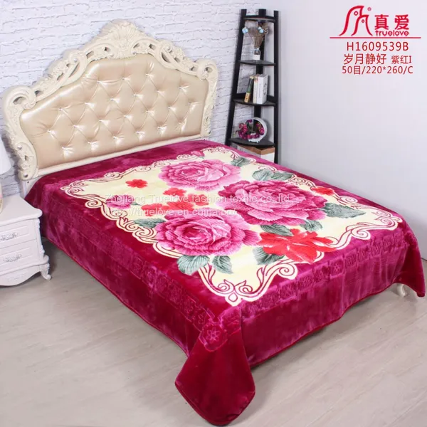 Truelove Flower Muslim South American Korean 3d Mink Polyester Raschel Winter Soft Bed Throw Blanket