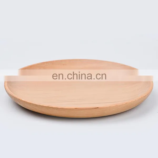 Hot Selling Eco-friendly Wooden Snack Plate Round Bamboo Dinner Plates Food Grade Serving Plate for Kids photo-4