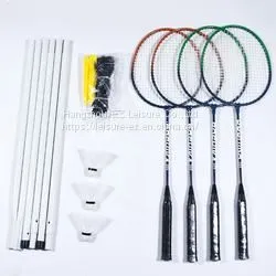 Hot Sell Badminton Racket Set For 4 With Free Shuttlecock And Net Stand Set