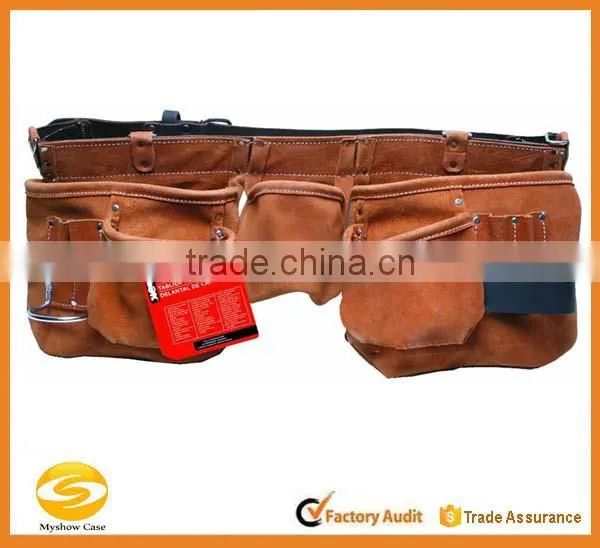 Carpenter's Apron With Leather Tool Belt, Oversized, 11-Pocket