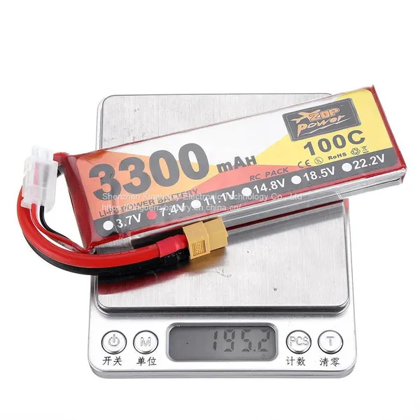 3300mAh 100C Lightweight Battery Solutions for Remote Control Helicopters 7.4V photo-2