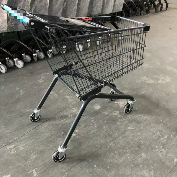 Customized Retail Store Hypermarket Shopping Trolley Cart Zinc Then Powder Coating Surface photo-3