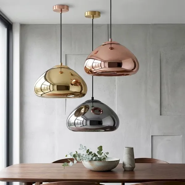 Mirrored Void Dome Pendant – Chrome/Gold/Bronze, 2 Sizes G9/E27