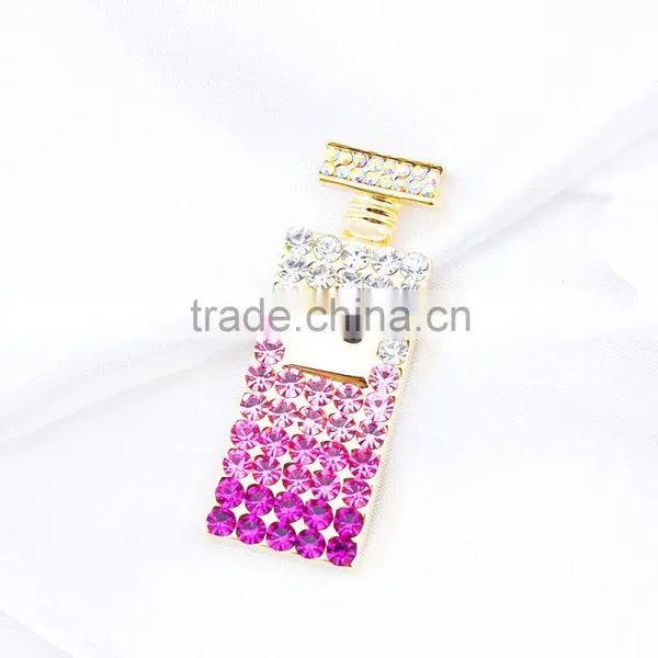 Delicate High Quality Perfume Bottle Brooch Diamond Brooch photo-2