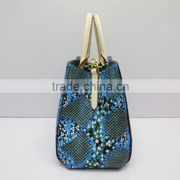 2016 New Blue Lady Snakeskin Grain Leather Handbag ,Shoulder Bags photo-3
