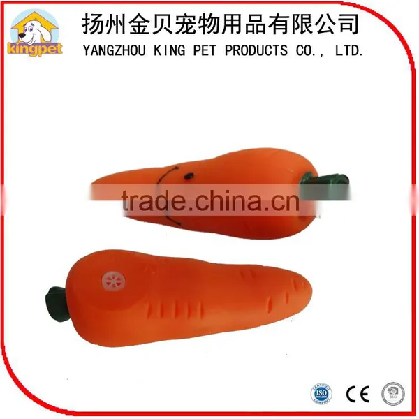 Best Selling Soft Dog Food Toy Squeaky Rubber Carrot Vegetable Chew photo-6