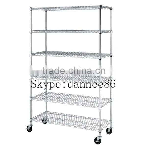 Heavy Duty Chrome Mobile Wire 4-Shelf Shelving (48"W x 18"D x 74"H) photo-2