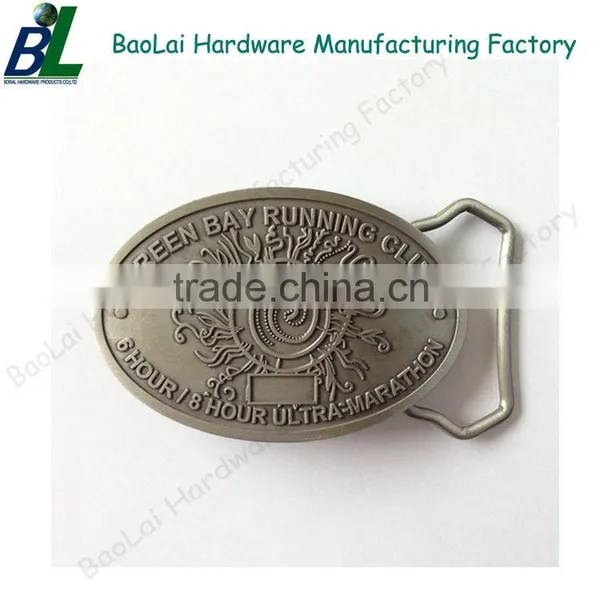Oval Shape Embossed Zinc Alloy Reversible Belt Bukle for Men photo-3