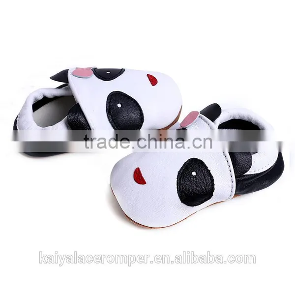 Soft Sole Baby Shoes,Handmade Infant Girl Panda Black White Baby Slippers Quality Choice photo-2