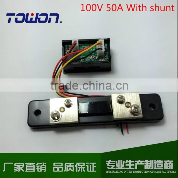 Dual LED Digital Voltmeter Ammeter Amp Volt Meter + Current Shunt DC 100V 50A photo-5