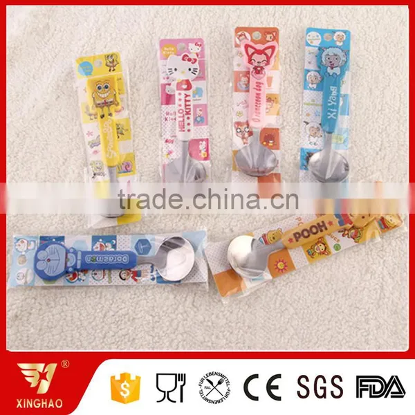 Hot Sale Stainless Steel Kids Spoon With Lovely Plastic Cartoon Pattern Handle photo-6