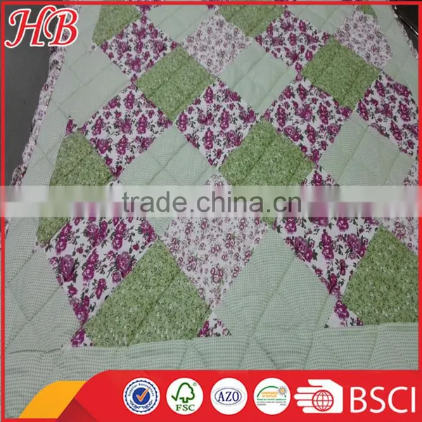 2016 Fashion Design 100% Polyester High Quality Service Strict Inspection Different Style Plain Patchwork Quilt photo-5