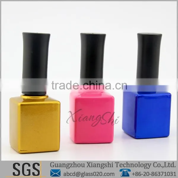 Square 15ml Gel Polish Empty Bottle With Long Black Cap photo-2