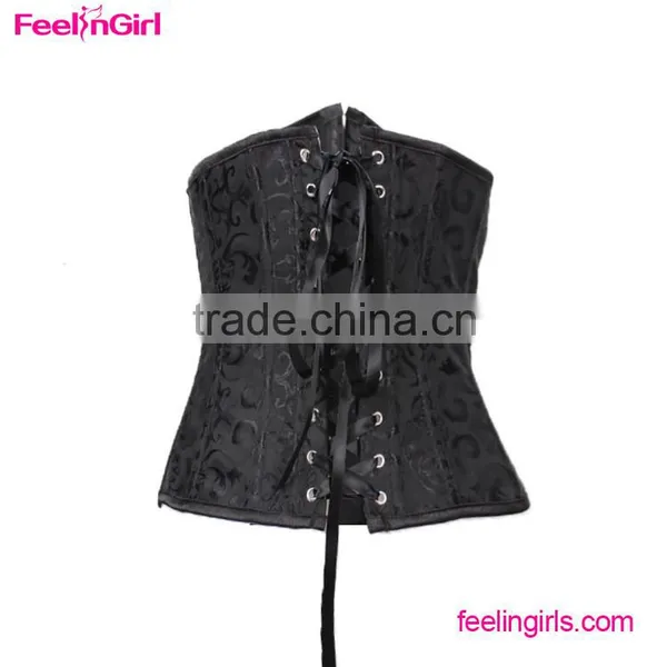 Black Tight Underbust Front Lace Up Waist Cincher Corset photo-5
