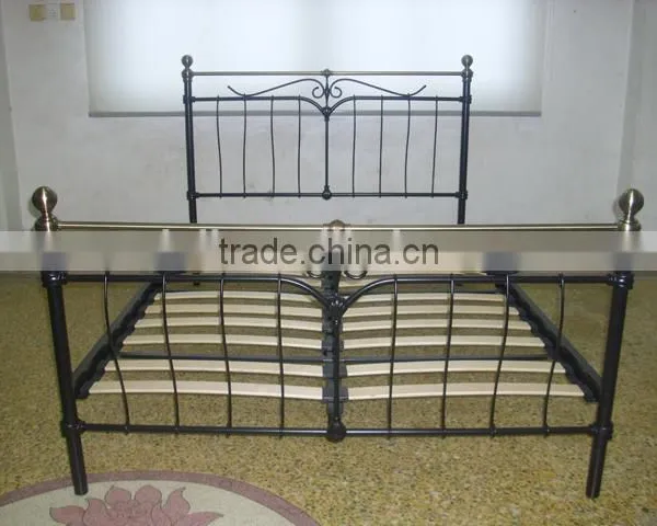 Hot Selling High Quality Home Bed Bedroom Furniture Modern Double Size Classic Iron Metal Bed photo-2
