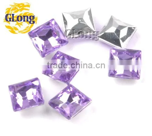 8*8mm Square Shaped Acrylic Point Back Mix Color Rhinestone&Crystal For Stylish Bags Garment Shoes #GY013-8P(Mix-s) photo-3