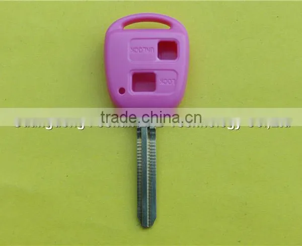 Colorful Cover Blue Red Pink Yellow 2 BTN Remote Car Key Blanks for Toyota RAV4 Replacement photo-4