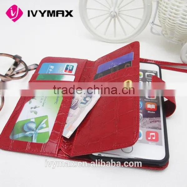 Free Samples Alligator Pattern PU Leather Flip Cover Wallet Case With Smart Texture Finish For Iphone 6 photo-5