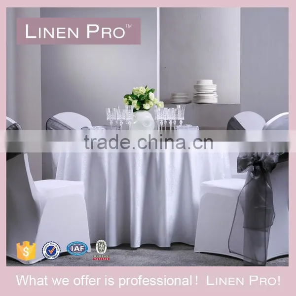 LinenPro African Hotel Glitter Tablecloths White Round Table Cloth