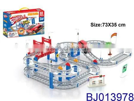 Intelligent Kid Toy for Christmas 2015 New B/O Rail Car Plastic Slot Toy