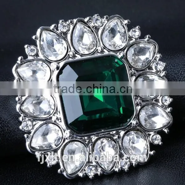 Square Brass Crystal China Wholesale Brooch photo-2