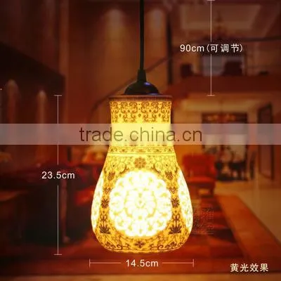 Vintage LED Pendant Light Blue White Porcelain Ceramic Loft Coffee Bar Restaurant Kitchen Lights photo-5