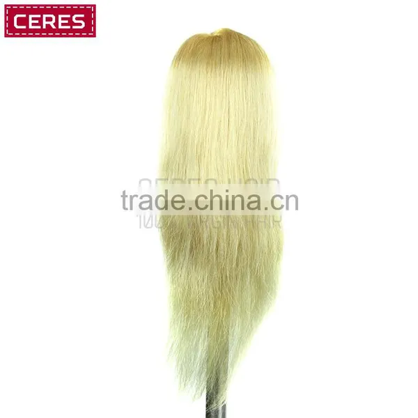 Blonde Long Hair Training Head for Hairdresser 18 Inch to 24 Inch photo-3