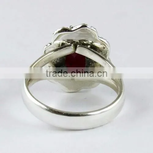 Power Love !! Ruby 925 Sterling Silver Ring, Indian Silver Jewelry, Wholesale Silver Jewellery photo-5