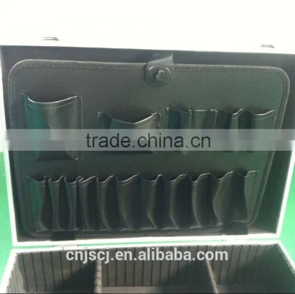 2015 Locking Aluminum Carrl Case,permanent Protection With Lock Very Farm Durable Silver ABS Tool Case With Lock Pocket Dividers photo-4