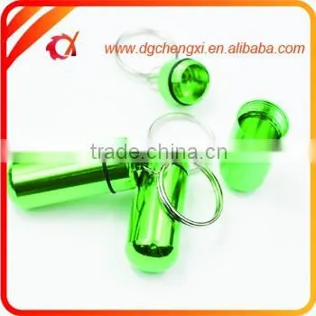 2016 Hot Sale Green Round Bottom Waterproof Pill Box With Keyrings,Earplug Storage Bottle photo-4