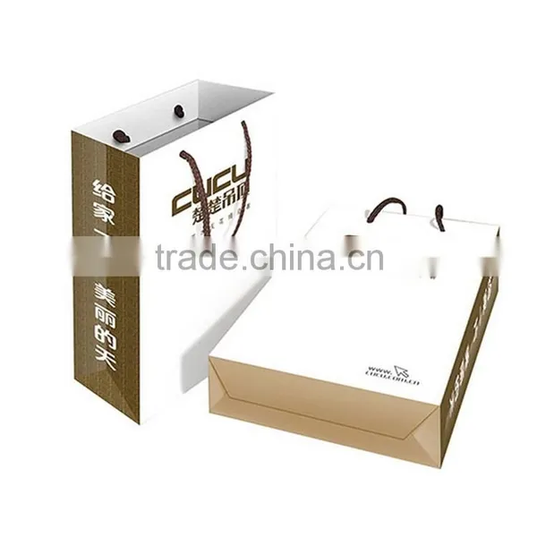 Custom Printed Logo White Paper Bags photo-5