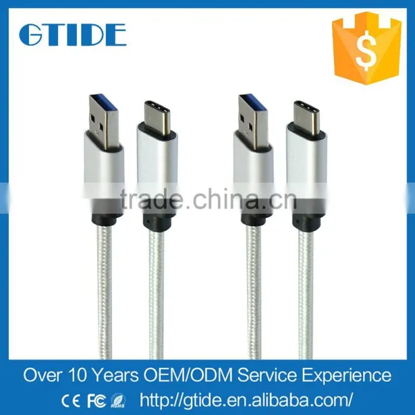 High Quality USB Type C Nylon Braided Connector Data Cable,USB 3.1 Type-c Charging Cable for Xiaomi 5/Macbook photo-2