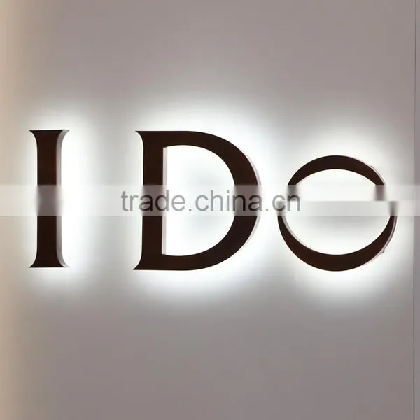 Back Lighted Metal Stainless Steel 3d Alphabet Mirror Letters photo-4