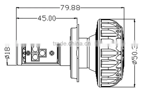Super Brightness Good Quality 3S Headligt Type and H4 Led Auto Headlamp for Selling photo-3