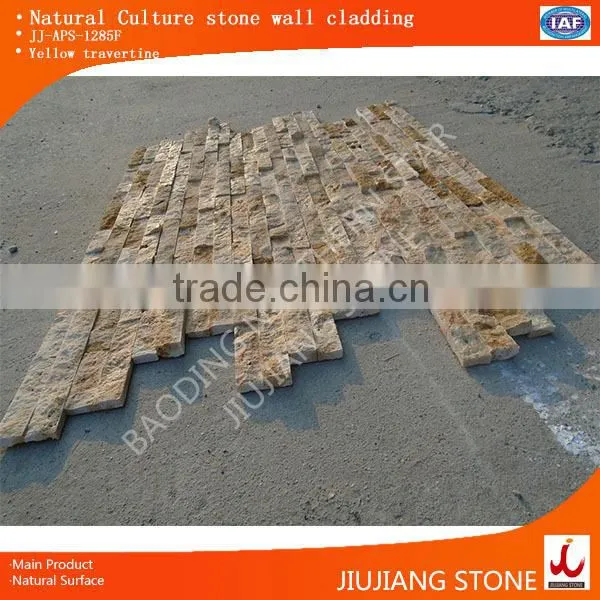 Natural Culture Stone Wall Cladding,travertine Cut-to-size Glued Together for Exterior Wall Decoration