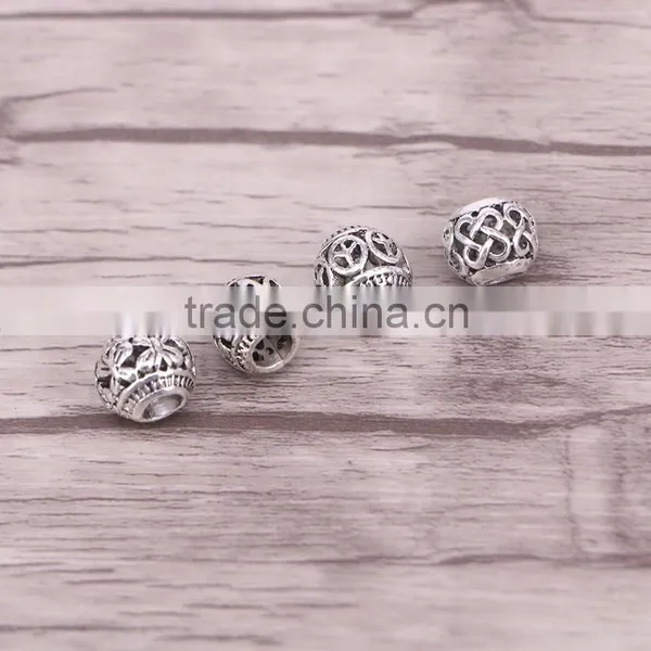 Vintage Big Hole Beads Fit Charms Antique Silver Metal Alloy Mixed Beads Charm for Bracelets photo-2