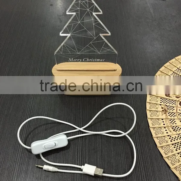 Acrylic LED Table Lamp 3D Christmas Tree Desk Lamp photo-3
