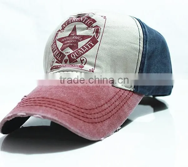 Distressed Vintage High Quality Embroidery Worn-out Baseball Cap photo-3