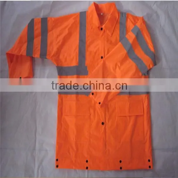PVC/polyester long raincoat