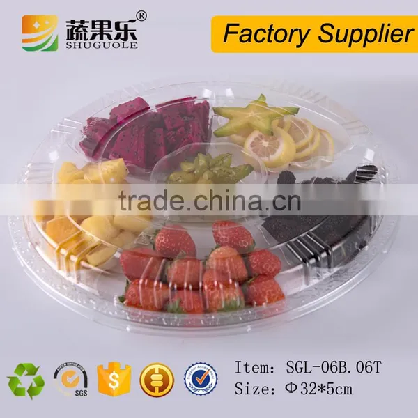 6 Compartment Disposable Blister Plastic Round Fruit Container photo-5